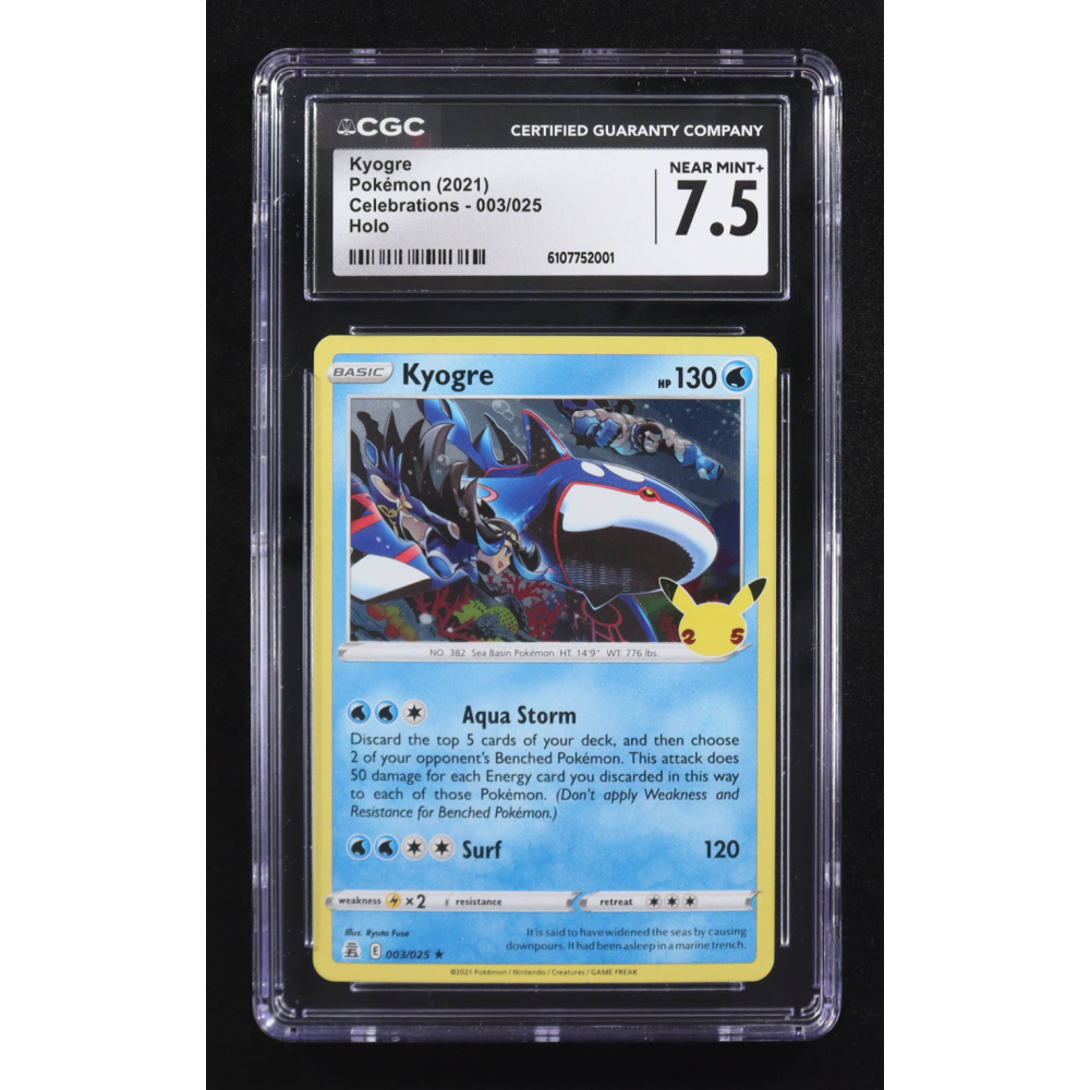 Kyogre 2021 Pokemon Celebrations #003 (CGC 7.5) at PristineAuction.com
