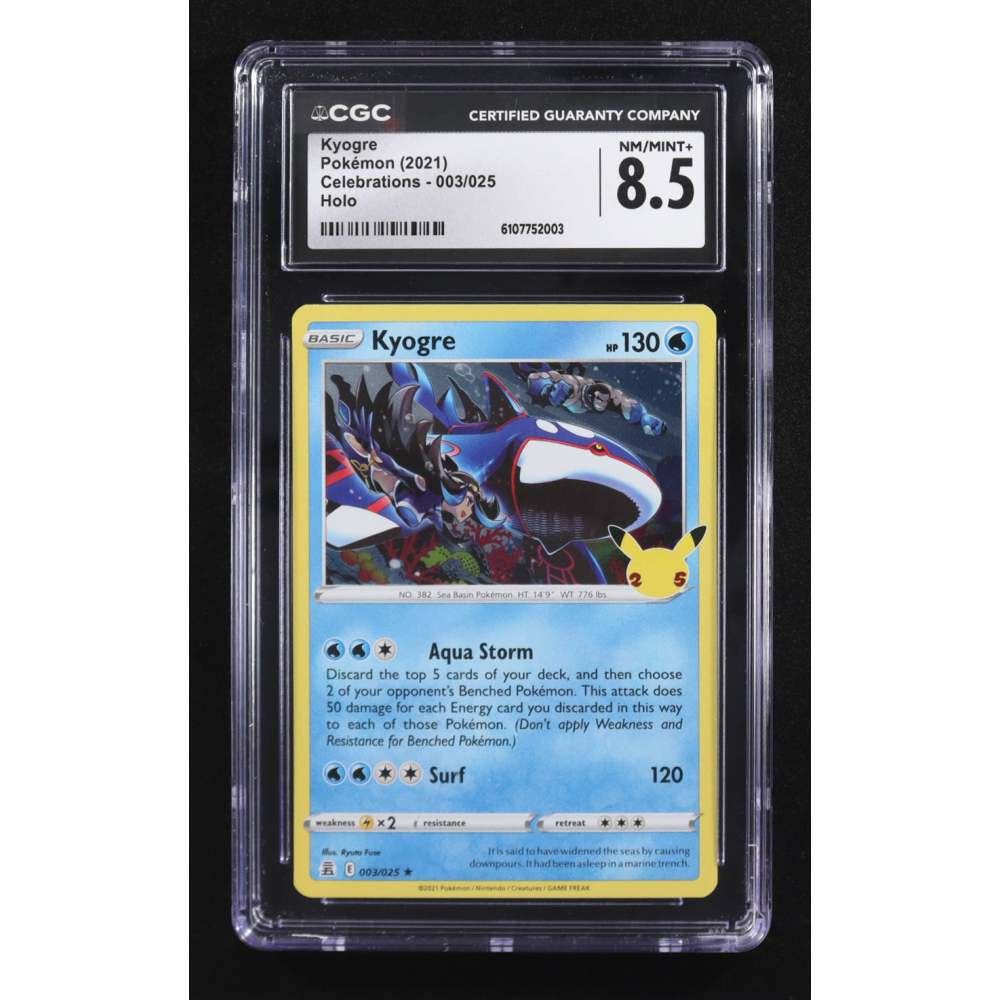 Kyogre 2021 Pokemon Celebrations #003 (CGC 8.5) at PristineAuction.com