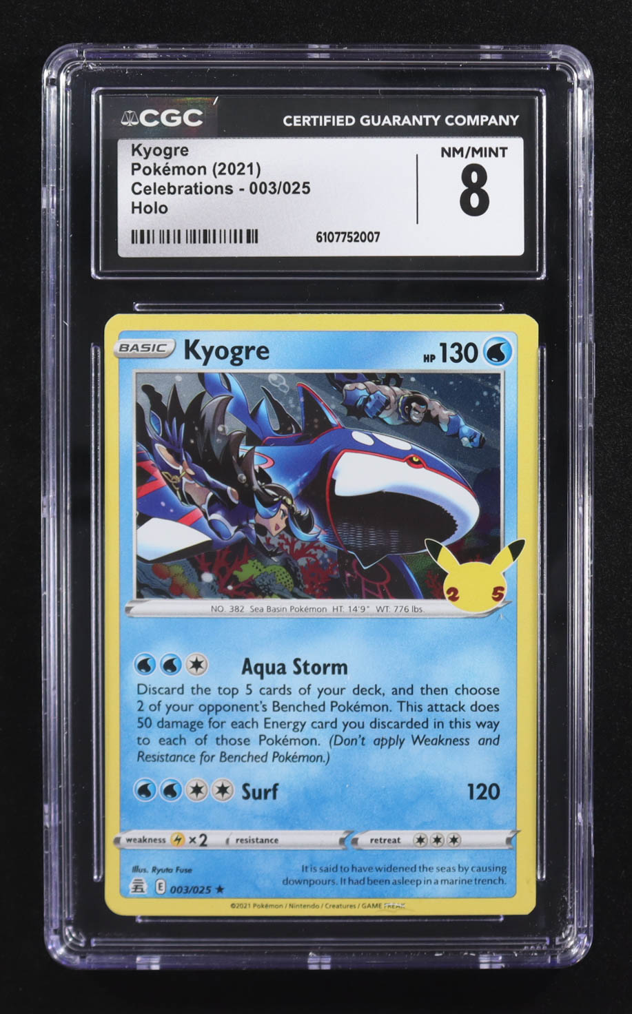 Kyogre 2021 Pokemon Celebrations #003 (CGC 8) at PristineAuction.com Kyogre 2021 Pokemon Celebrations #003 (CGC 8) at PristineAuction.com