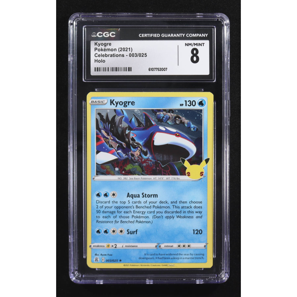 Kyogre 2021 Pokemon Celebrations #003 (CGC 8) at PristineAuction.com