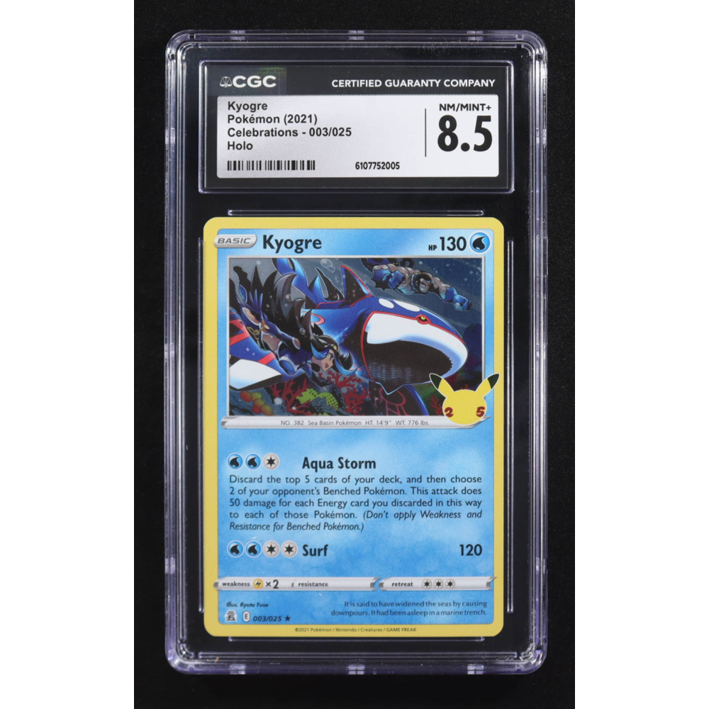 Kyogre 2021 Pokemon Celebrations #003 (CGC 8.5) at PristineAuction.com