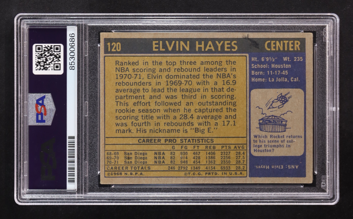 Elvin Hayes Signed 1971-72 Topps Inscribed "HOF 90" #120 (PSA) at PristineAuction.com Elvin Hayes Signed 1971-72 Topps Inscribed "HOF 90" #120 (PSA) at PristineAuction.com