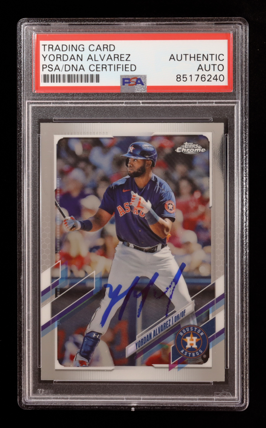 Yordan Alvarez Signed 2021 Topps Chrome #141 (PSA) at PristineAuction.com Yordan Alvarez Signed 2021 Topps Chrome #141 (PSA) at PristineAuction.com