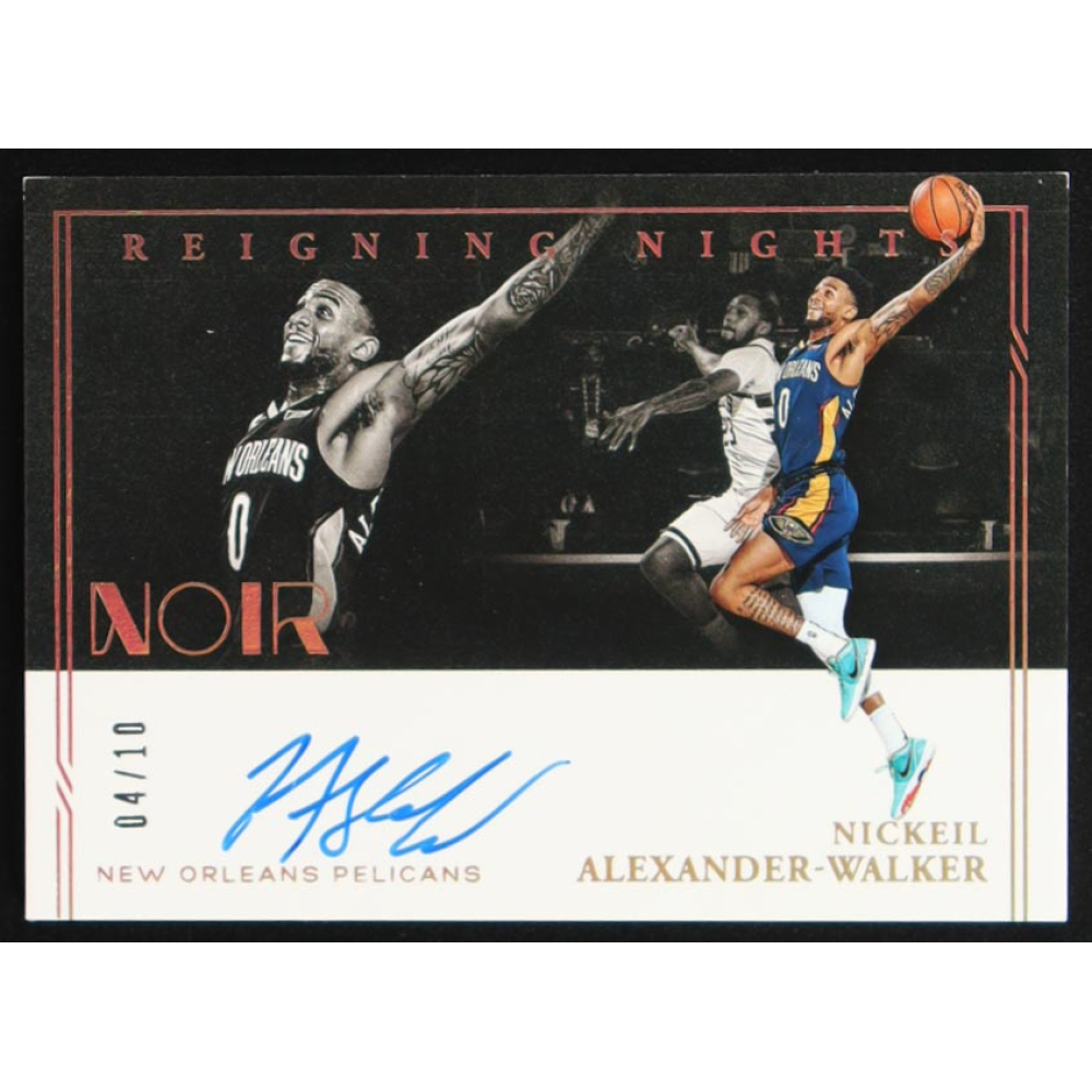 Nickeil Alexander-Walker 2020-21 Panini Noir Reigning Nights Signatures Holo Gold #19 #04/10 at PristineAuction.com