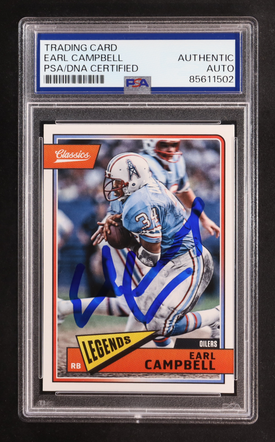 Earl Campbell Signed 2018 Panini Classics Legends #192 (PSA) at PristineAuction.com Earl Campbell Signed 2018 Panini Classics Legends #192 (PSA) at PristineAuction.com