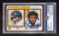Earl Campbell / Walter Payton Signed 1979 Topps NFL Leaders Rushing #3 RC (PSA) at PristineAuction.com