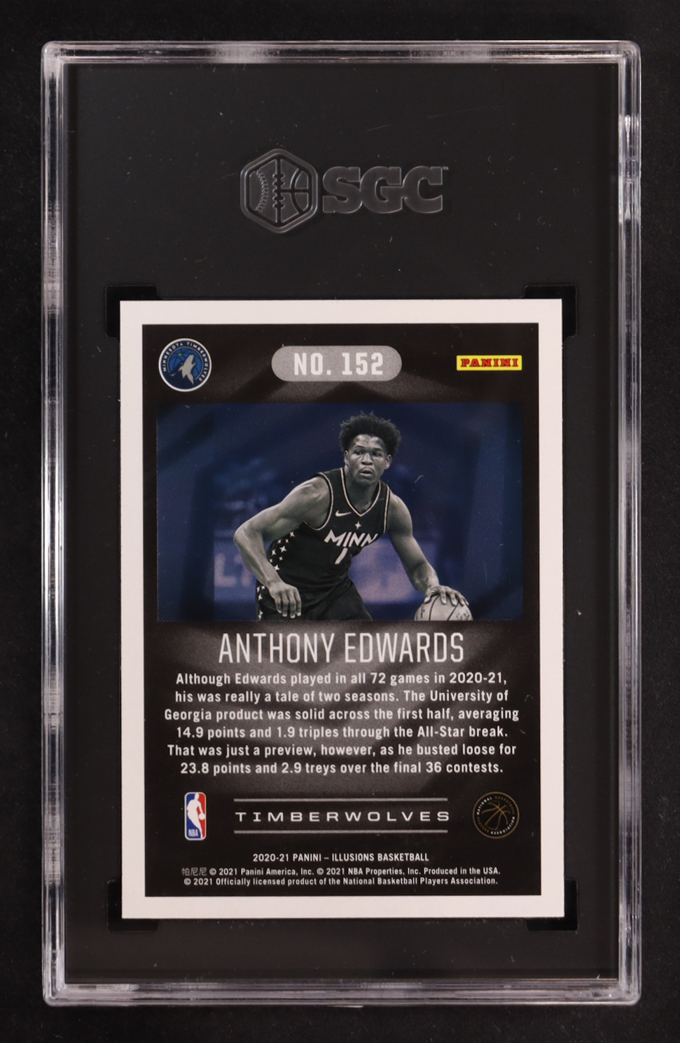 Anthony Edwards 2020-21 Panini Illusions #152 RC (SGC 9.5) at PristineAuction.com Anthony Edwards 2020-21 Panini Illusions #152 RC (SGC 9.5) at PristineAuction.com