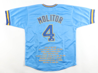Paul Molitor Signed Career Highlight Stat Jersey (Beckett) at PristineAuction.com