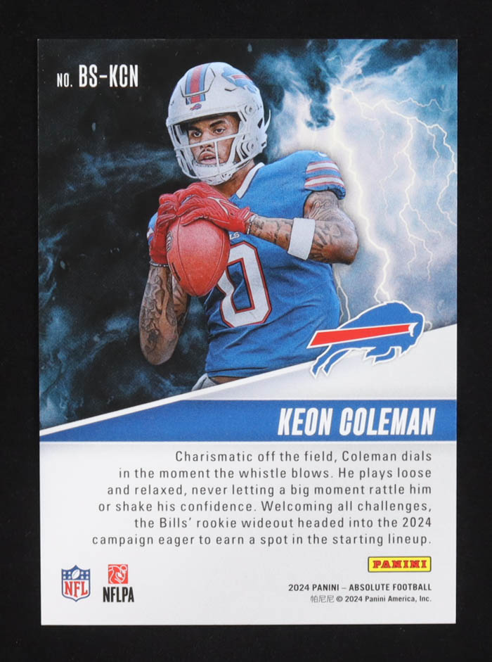 Keon Coleman 2024 Absolute By Storm Spectrum Green #13 #22/25 RC at PristineAuction.com Keon Coleman 2024 Absolute By Storm Spectrum Green #13 #22/25 RC at PristineAuction.com