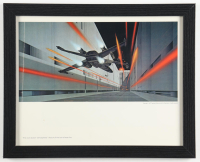 Star Wars "X-Wing Fighter in the Death Star Trenches" 1977 Ralph McQuarrie Custom Framed Pre-Production Art Photo Display at PristineAuction.com