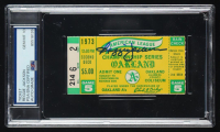 Reggie Jackson Signed 1973 Original World Series Game Ticket (PSA Auto 10) at PristineAuction.com