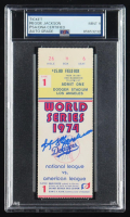 Reggie Jackson Signed 1974 Original World Series Game Ticket (PSA Auto 9) at PristineAuction.com