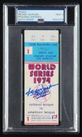 Reggie Jackson Signed 1974 Original World Series Game Ticket (PSA Auto 9) at PristineAuction.com