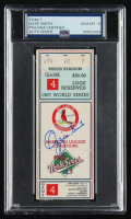 Ozzie Smith Signed 1987 World Series Game 4 Ticket (PSA | Auto Grade PSA 10) at PristineAuction.com