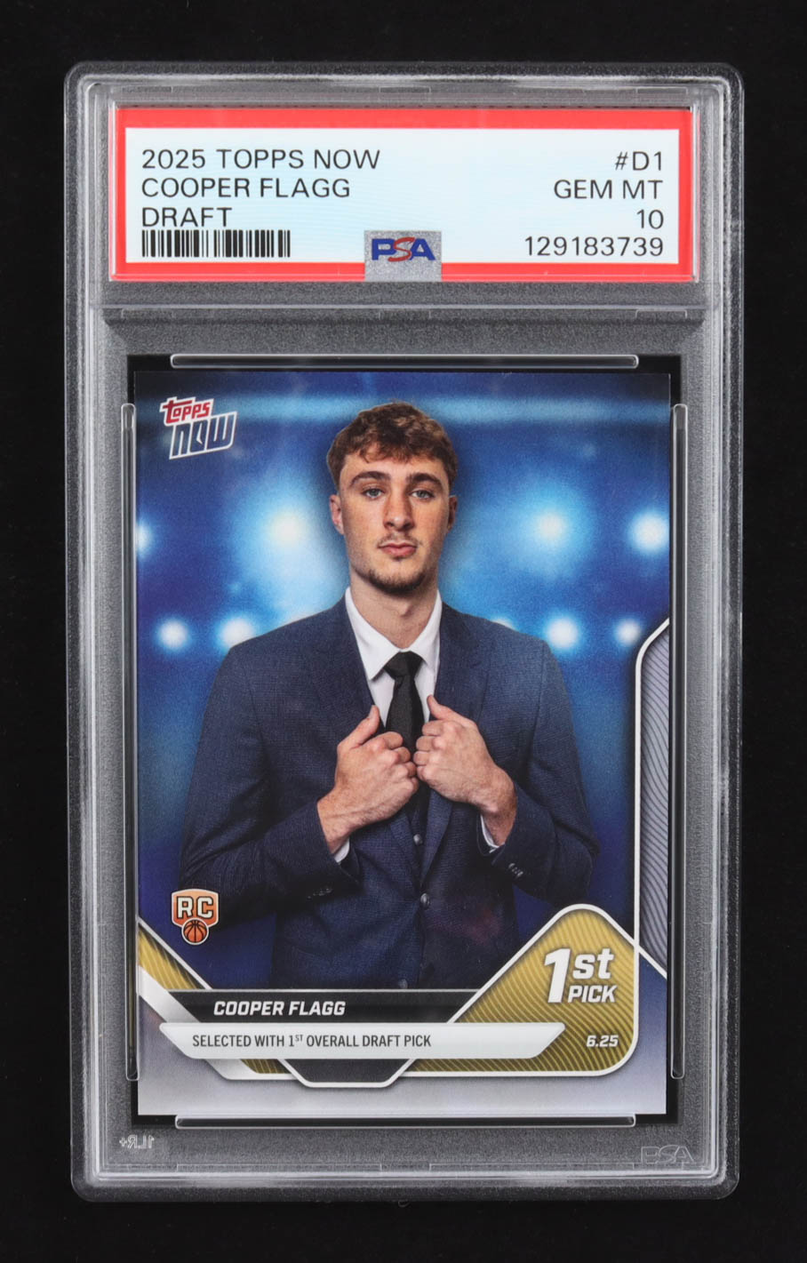 Cooper Flagg 2025 Topps Now Draft #D1 RC (PSA 10) at PristineAuction.com Cooper Flagg 2025 Topps Now Draft #D1 RC (PSA 10) at PristineAuction.com