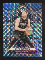 Luka Doncic 2023-24 Panini Mosaic Mosaic Reactive Blue #285 City Edition at PristineAuction.com