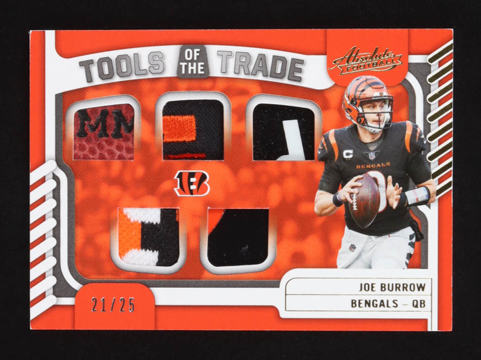 Joe Burrow 2022 Absolute Tools of the Trade Five Materials Prime #3 #21/25 at PristineAuction.com Joe Burrow 2022 Absolute Tools of the Trade Five Materials Prime #3 #21/25 at PristineAuction.com