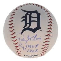 Denny McLain Signed Tigers Logo OML Baseball Inscribed "Cy / MVP 1968" (Beckett) at PristineAuction.com