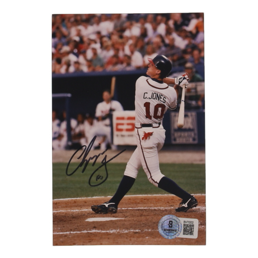 Chipper Jones Signed Braves 4x6 Photo (Beckett) at PristineAuction.com