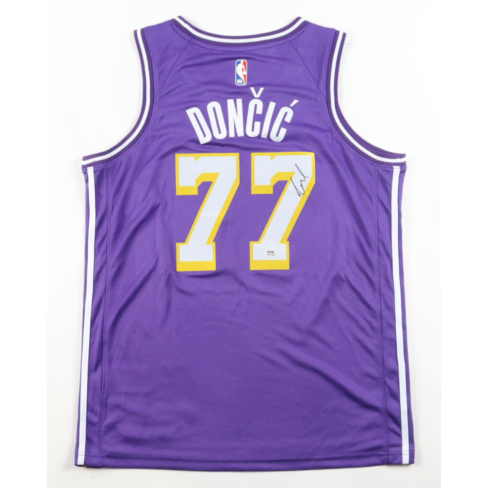 Luka Doncic Signed Signed Lakers Jordan Authentic Jersey (PSA) at PristineAuction.com