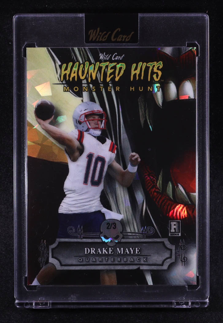 Drake Maye 2024 Wild Card Haunted Hits Monster Hunt Vampire Crystal #HHDDM #2/3 RC at PristineAuction.com Drake Maye 2024 Wild Card Haunted Hits Monster Hunt Vampire Crystal #HHDDM #2/3 RC at PristineAuction.com