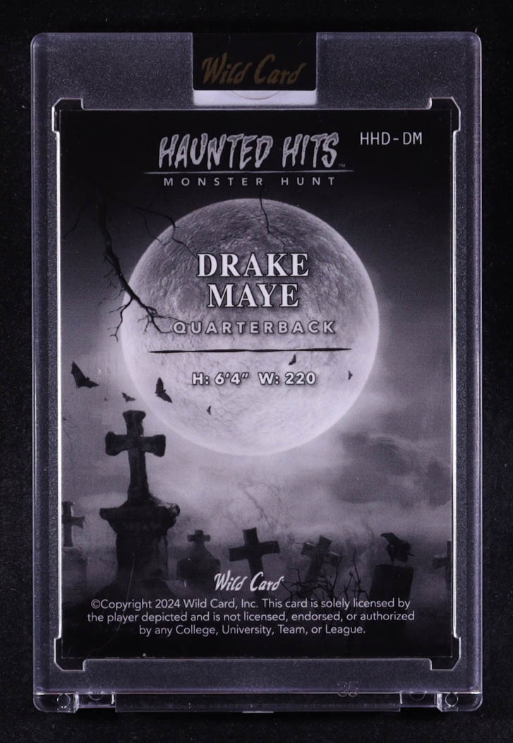 Drake Maye 2024 Wild Card Haunted Hits Monster Hunt Vampire Crystal #HHDDM #2/3 RC at PristineAuction.com Drake Maye 2024 Wild Card Haunted Hits Monster Hunt Vampire Crystal #HHDDM #2/3 RC at PristineAuction.com