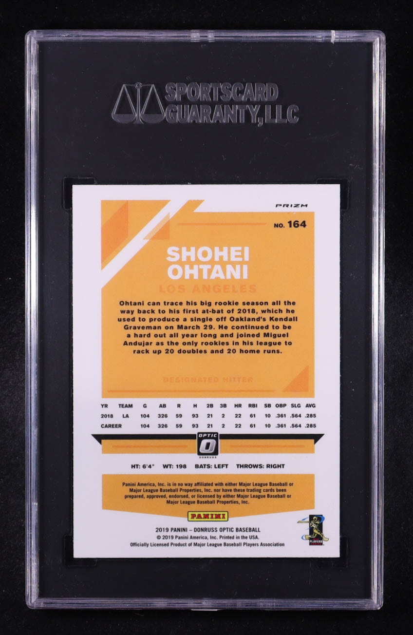 Shohei Ohtani 2019 Donruss Optic Holo #164 (SGC 9.5) at PristineAuction.com Shohei Ohtani 2019 Donruss Optic Holo #164 (SGC 9.5) at PristineAuction.com