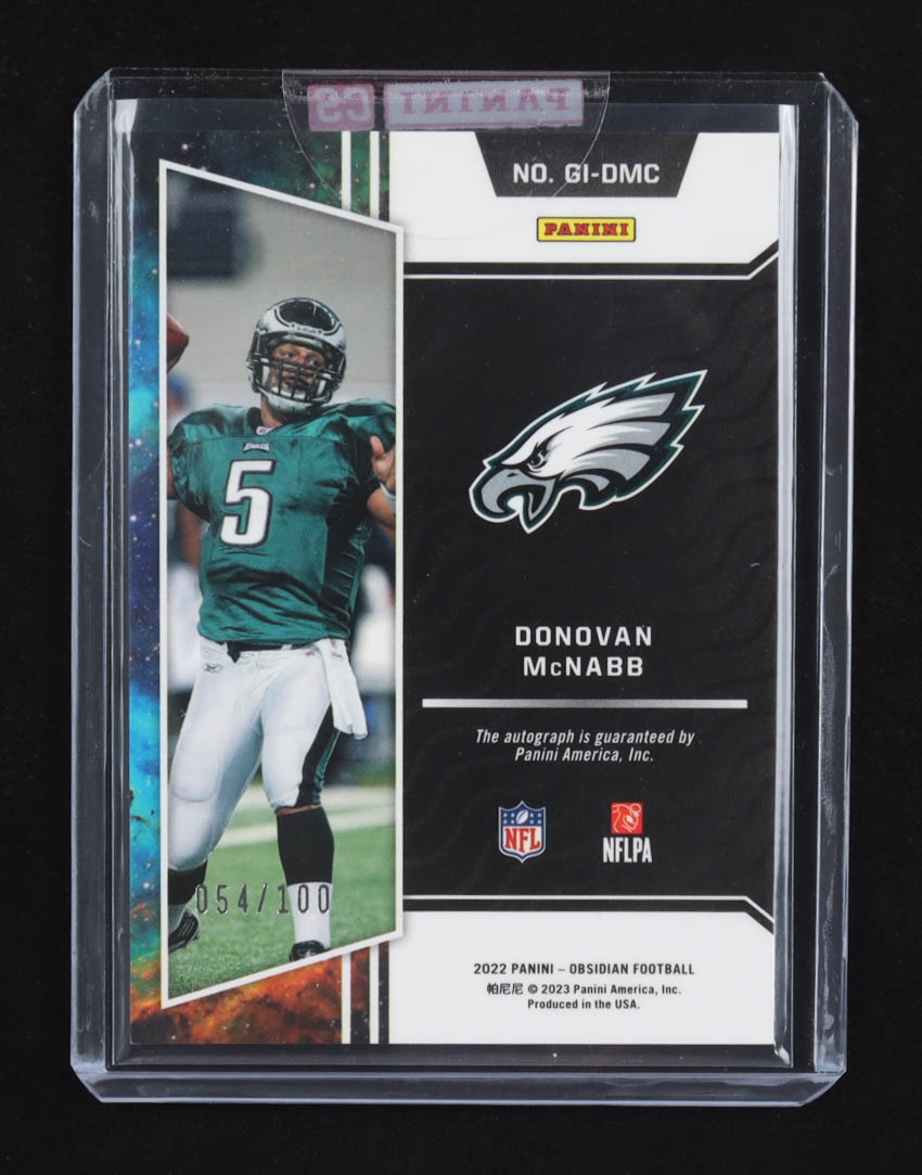 Donovan McNabb 2022 Panini Obsidian Galaxy Ink Autographs #GI-DMC #054/100 at PristineAuction.com Donovan McNabb 2022 Panini Obsidian Galaxy Ink Autographs #GI-DMC #054/100 at PristineAuction.com
