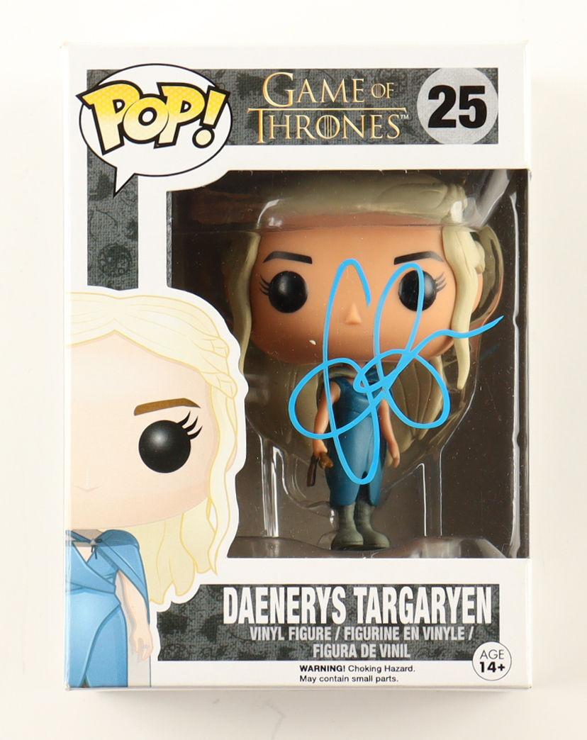 Emilia Clarke Signed "Game Of Thrones" #25 Daenerys Targaryen Funko Pop! Vinyl Figure (PSA) at PristineAuction.com Emilia Clarke Signed "Game Of Thrones" #25 Daenerys Targaryen Funko Pop! Vinyl Figure (PSA) at PristineAuction.com