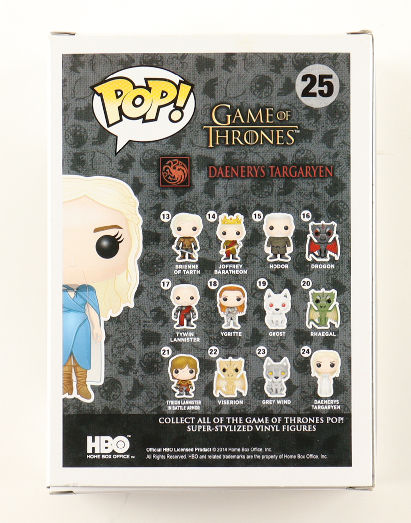 Emilia Clarke Signed "Game Of Thrones" #25 Daenerys Targaryen Funko Pop! Vinyl Figure (PSA) at PristineAuction.com Emilia Clarke Signed "Game Of Thrones" #25 Daenerys Targaryen Funko Pop! Vinyl Figure (PSA) at PristineAuction.com