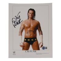 CM Punk Signed WWE 8x10 Photo (Beckett) at PristineAuction.com