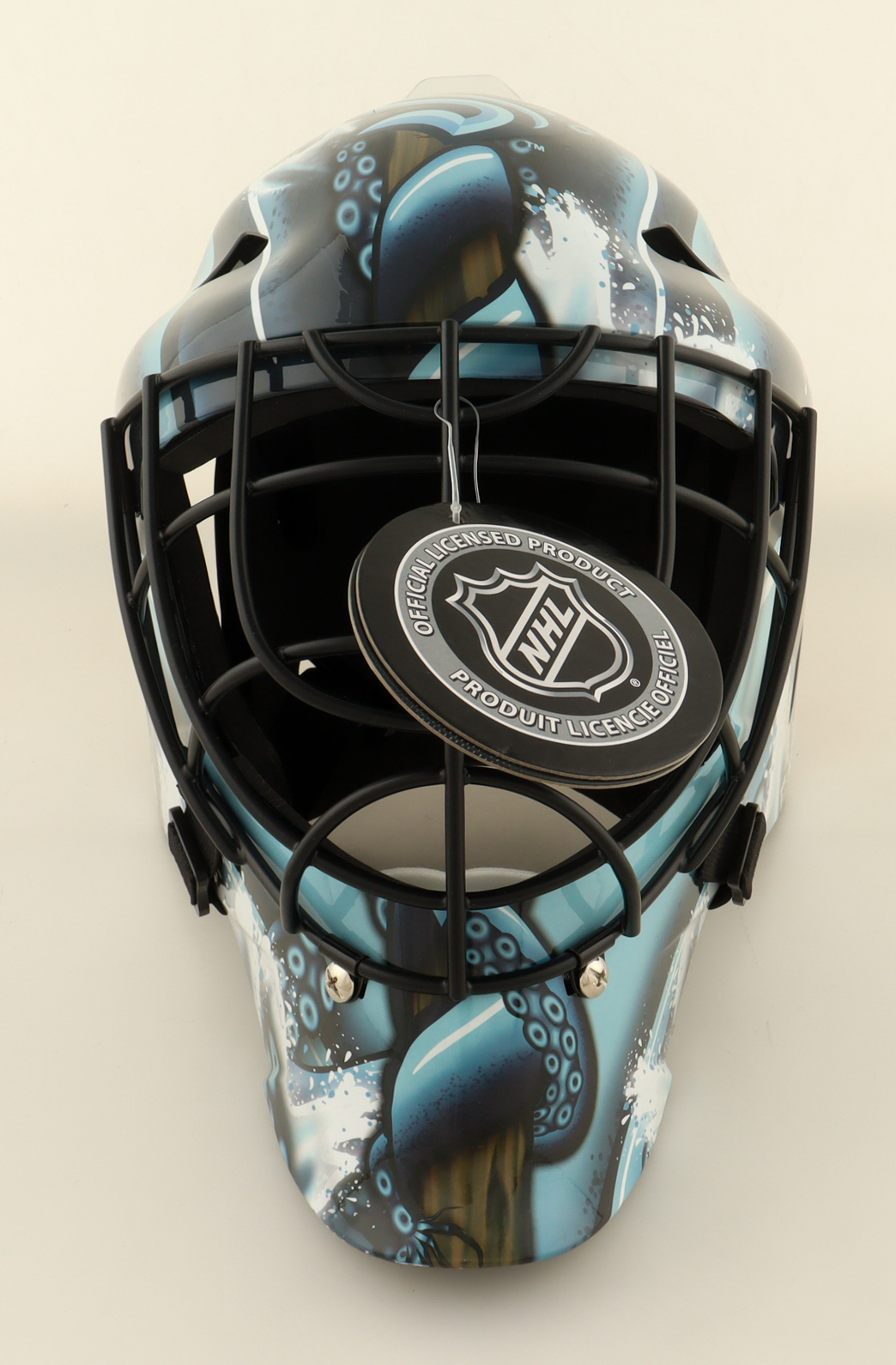 Philipp Grubauer Signed Kraken Goalie Helmet Inscribed "Release The Kraken" (Fanatics) at PristineAuction.com Philipp Grubauer Signed Kraken Goalie Helmet Inscribed "Release The Kraken" (Fanatics) at PristineAuction.com