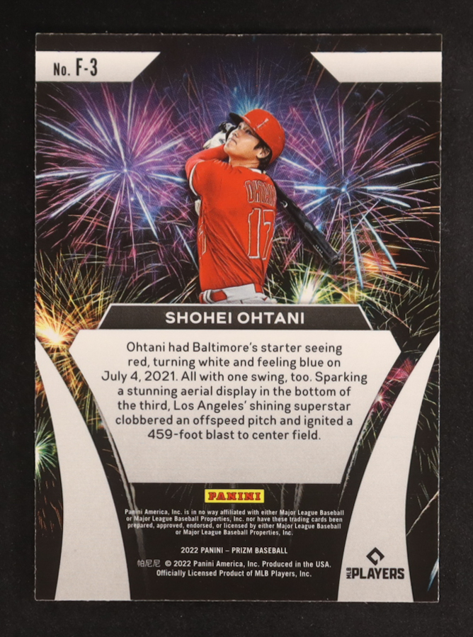 Shohei Ohtani 2022 Panini Prizm Fireworks #3 at PristineAuction.com Shohei Ohtani 2022 Panini Prizm Fireworks #3 at PristineAuction.com
