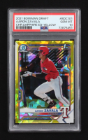 Aaron Zavala 2021 Bowman Chrome Draft Sapphire Yellow Refractors #BDC101 #57/99 RC (PSA 10) at PristineAuction.com