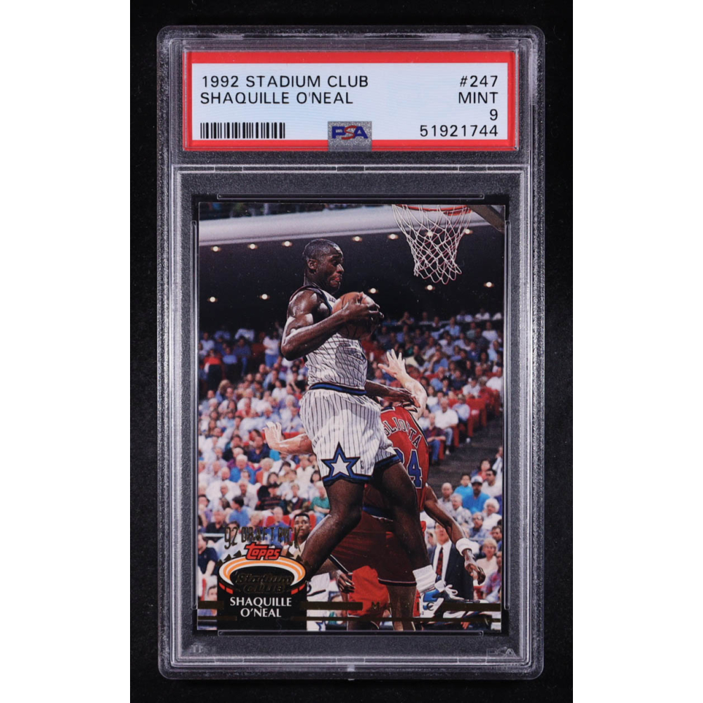 Shaquille O'Neal 1992-93 Stadium Club #247 RC (PSA 9) at PristineAuction.com