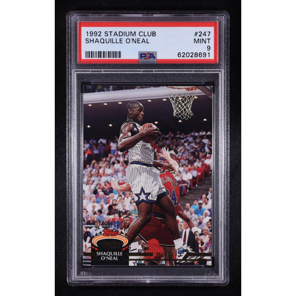 Shaquille O'Neal 1992-93 Stadium Club #247 RC (PSA 9) at PristineAuction.com