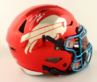 Josh Allen Signed Bills Full-Size Authentic On-Field Chrome Alternate SpeedFlex Helmet with Visor Inscribed "24 NFL MVP" (Beckett) at PristineAuction.com