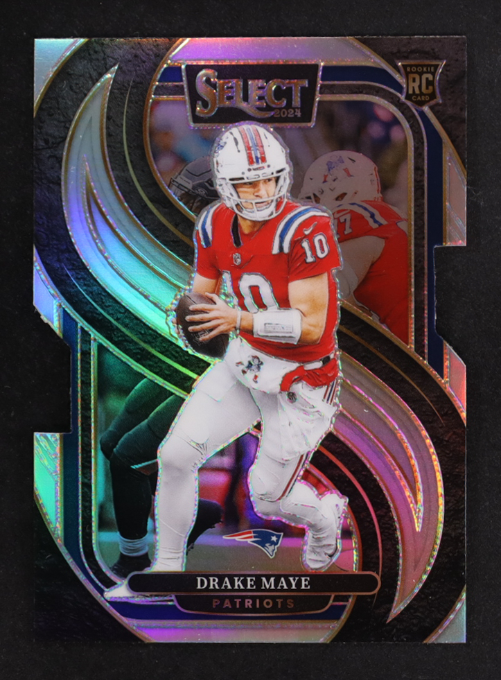 Drake Maye 2024 Select Prizm Silver Die Cut #113 RC at PristineAuction.com Drake Maye 2024 Select Prizm Silver Die Cut #113 RC at PristineAuction.com