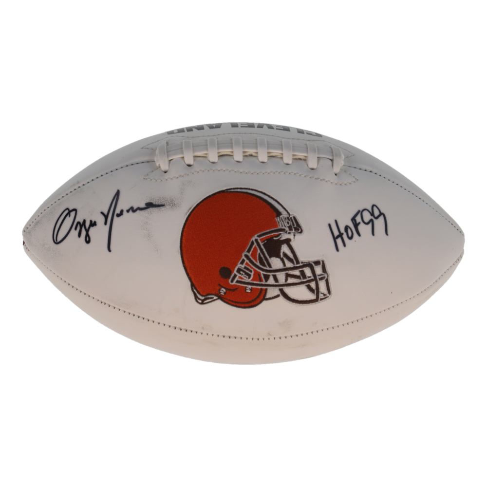 Ozzie Newsome Signed Browns Logo Football Inscribed "HOF 99" (Beckett) at PristineAuction.com