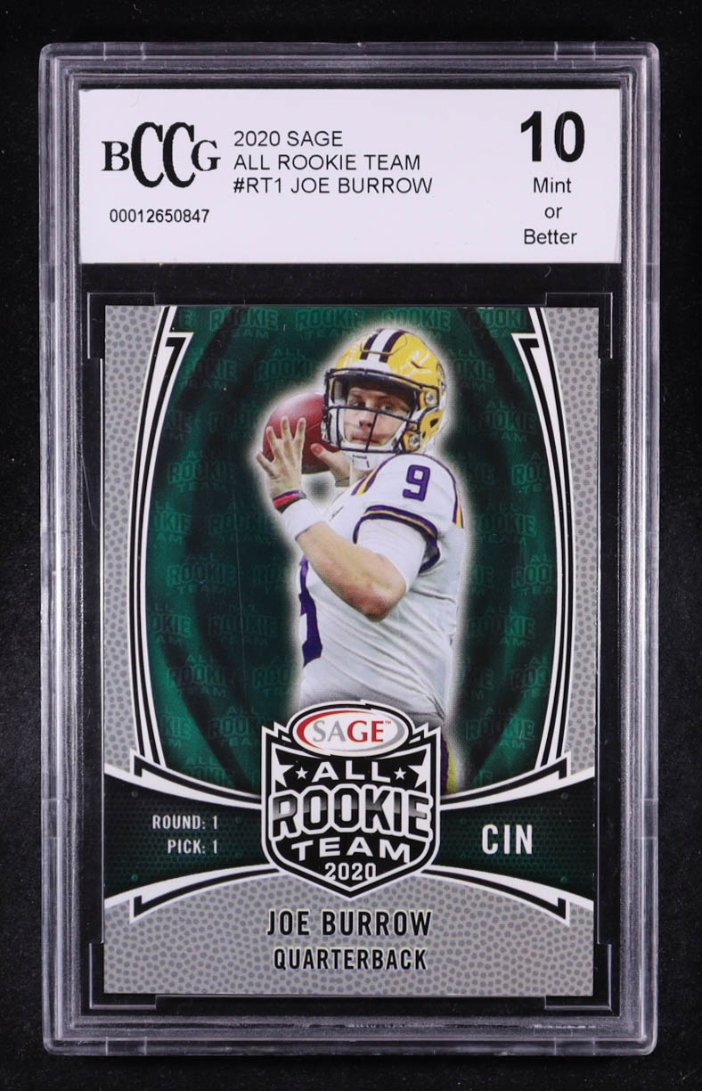 Joe Burrow 2020 SAGE All Rookie Team #RT1 RC (BCCG 10) at PristineAuction.com Joe Burrow 2020 SAGE All Rookie Team #RT1 RC (BCCG 10) at PristineAuction.com