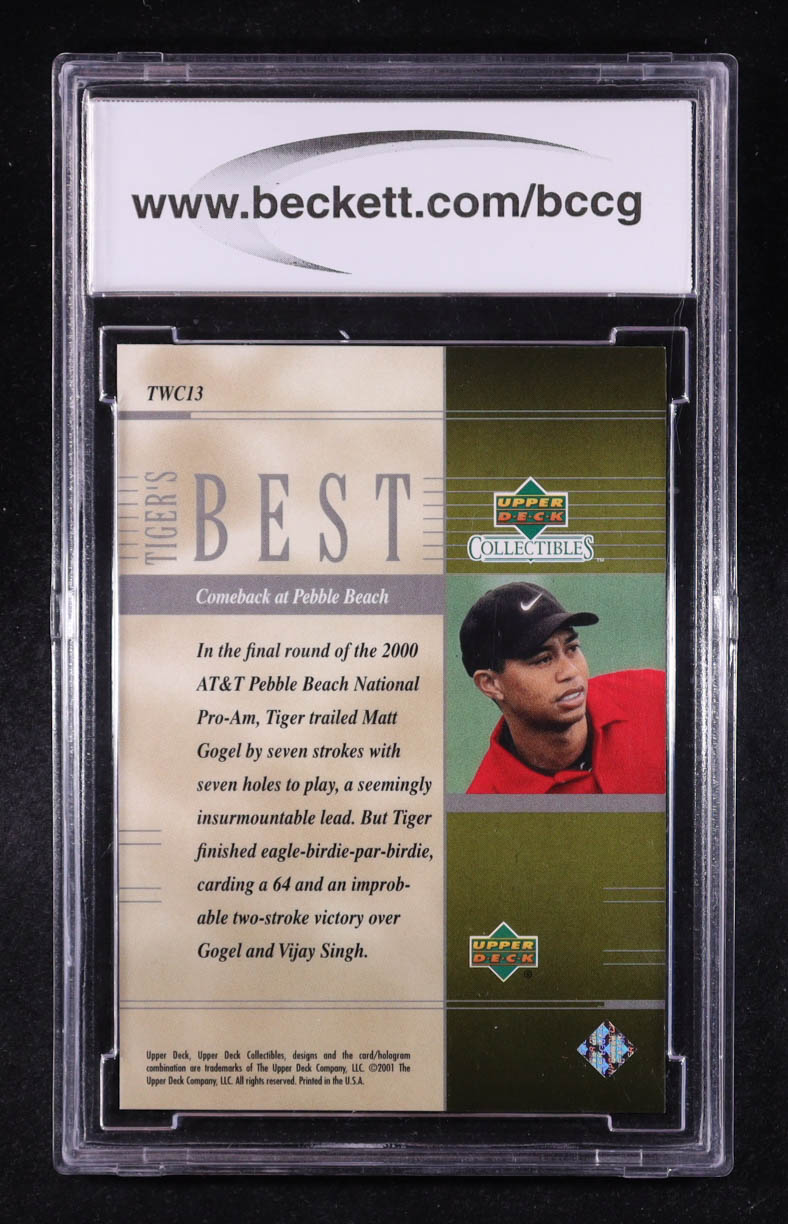 Tiger Woods 2001 Upper Deck Tiger Woods Collection #TWC13 Comeback (BCCG 10) at PristineAuction.com Tiger Woods 2001 Upper Deck Tiger Woods Collection #TWC13 Comeback (BCCG 10) at PristineAuction.com
