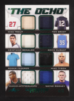 Mike Trout / Tom Brady / Cristiano Ronaldo / Kevin Durant / Roger Federer / Mike Tyson / Giannis Antetokounmpo / Wayne Rooney 2021 Leaf Ultimate Sports The Ocho Memorabilia Emerald #TO09 #4/5 at PristineAuction.com
