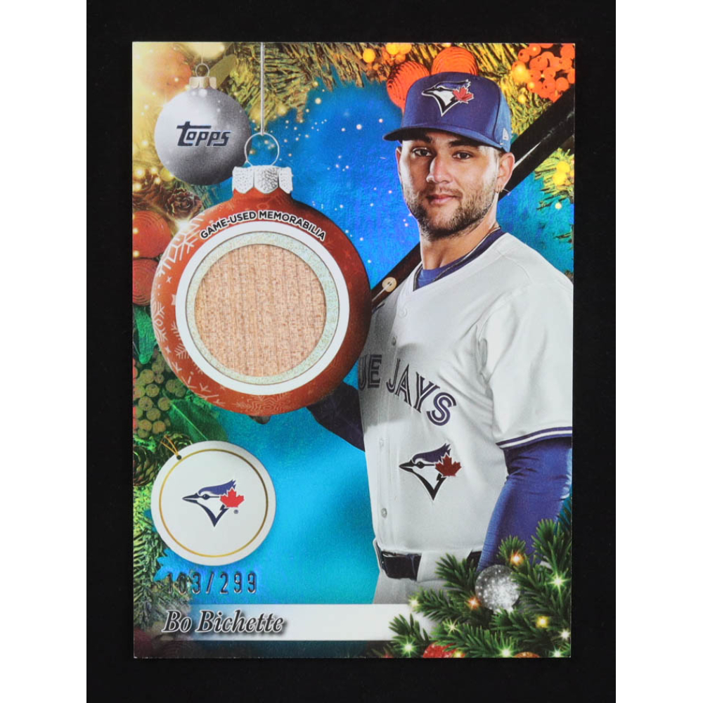 Bo Bichette 2025 Topps Holiday Player Relics Metallic Blue #PRBBI #103/299 at PristineAuction.com