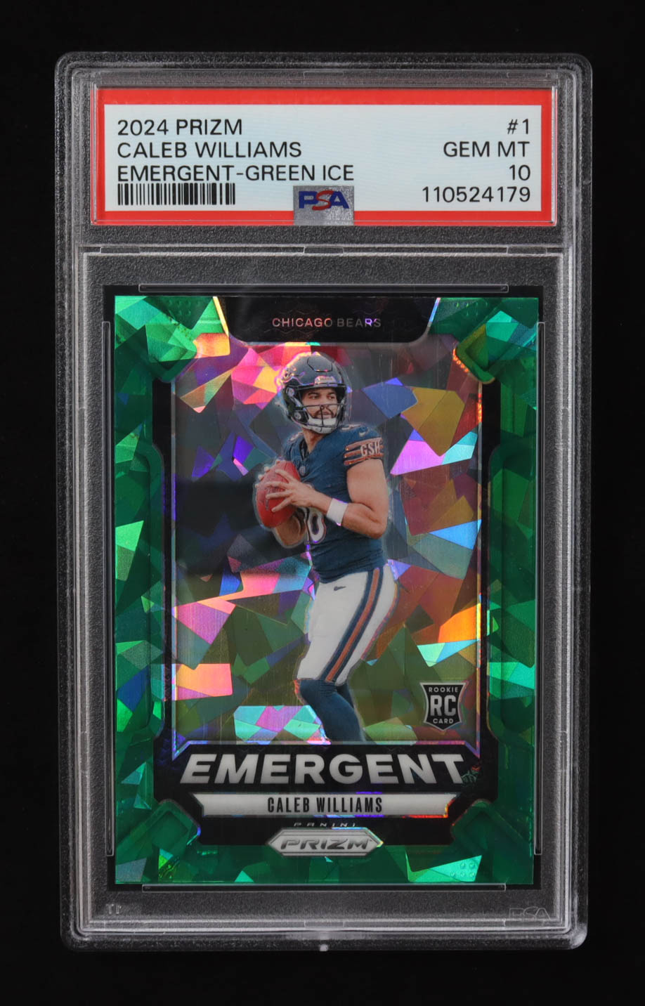 Caleb Williams 2024 Panini Emergent Green Ice Prizm #1 RC (PSA 10) at PristineAuction.com Caleb Williams 2024 Panini Emergent Green Ice Prizm #1 RC (PSA 10) at PristineAuction.com