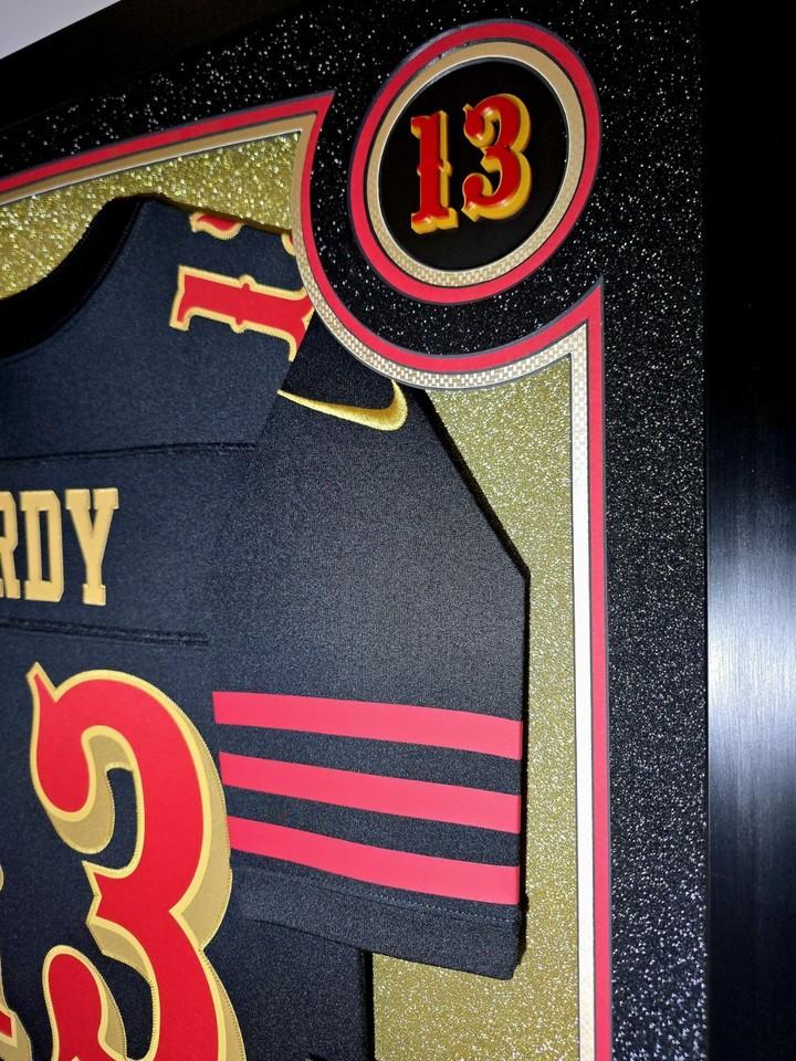 Brock Purdy Signed 49ers Custom Framed Nike Jersey with LED Display & (2) PSA 10 Graded Rookie Cards (Beckett) at PristineAuction.com Brock Purdy Signed 49ers Custom Framed Nike Jersey with LED Display & (2) PSA 10 Graded Rookie Cards (Beckett) at PristineAuction.com