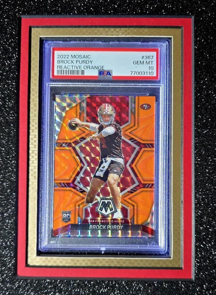 Brock Purdy Signed 49ers Custom Framed Nike Jersey with LED Display & (2) PSA 10 Graded Rookie Cards (Beckett) at PristineAuction.com Brock Purdy Signed 49ers Custom Framed Nike Jersey with LED Display & (2) PSA 10 Graded Rookie Cards (Beckett) at PristineAuction.com