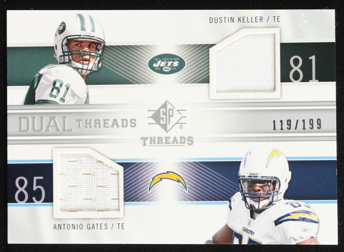 Dustin Keller / Antonio Gates 2009 SP Threads Dual Threads #KR #119/199 at PristineAuction.com Dustin Keller / Antonio Gates 2009 SP Threads Dual Threads #KR #119/199 at PristineAuction.com