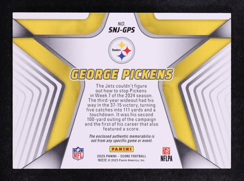 George Pickens 2025 Score Stars of the NFL Jerseys #41 at PristineAuction.com George Pickens 2025 Score Stars of the NFL Jerseys #41 at PristineAuction.com