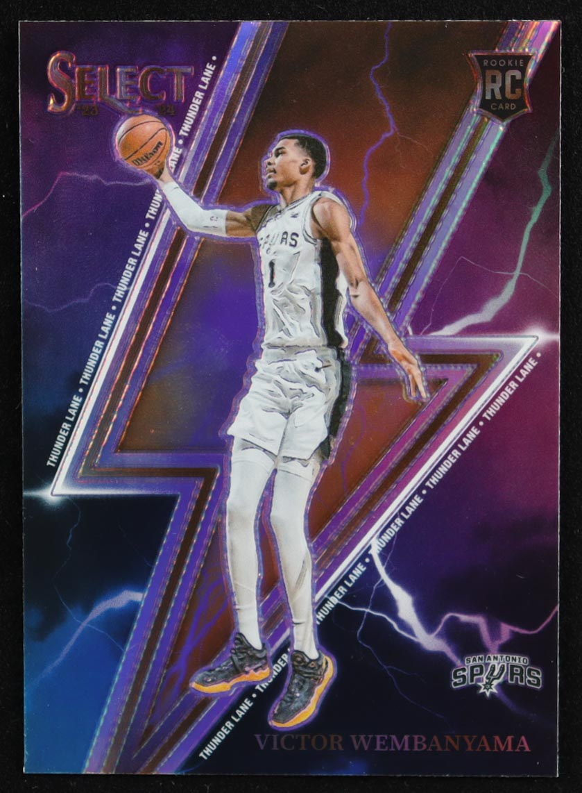 Victor Wembanyama 2023-24 Select Thunder Lane Silver Prizms #5 RC at PristineAuction.com Victor Wembanyama 2023-24 Select Thunder Lane Silver Prizms #5 RC at PristineAuction.com