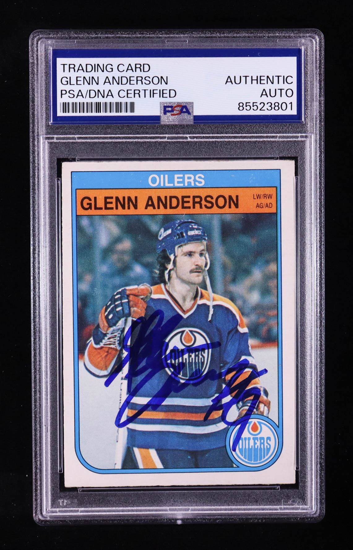 Glenn Anderson Signed 1982-83 O-Pee-Chee #100 (PSA) at PristineAuction.com Glenn Anderson Signed 1982-83 O-Pee-Chee #100 (PSA) at PristineAuction.com